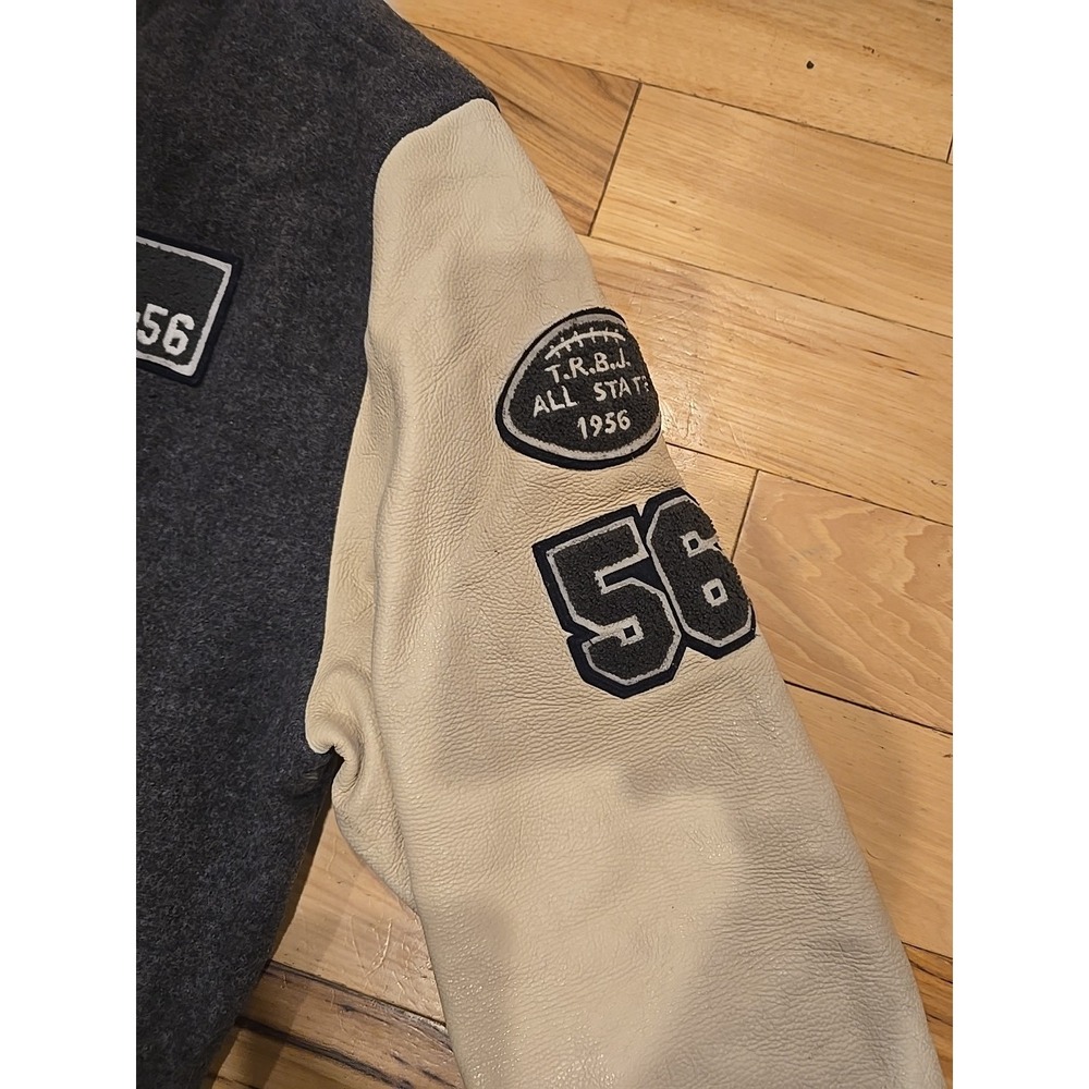 True Religion Richie Men's XXXL Letterman Varsity Jacket Brooklyn Braves Gray - Picture 3 of 7